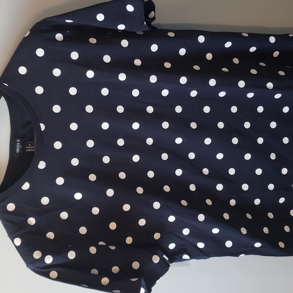 Forever 21 men's tshirt, xl, navy & white polka dots - Picture 2 of 5